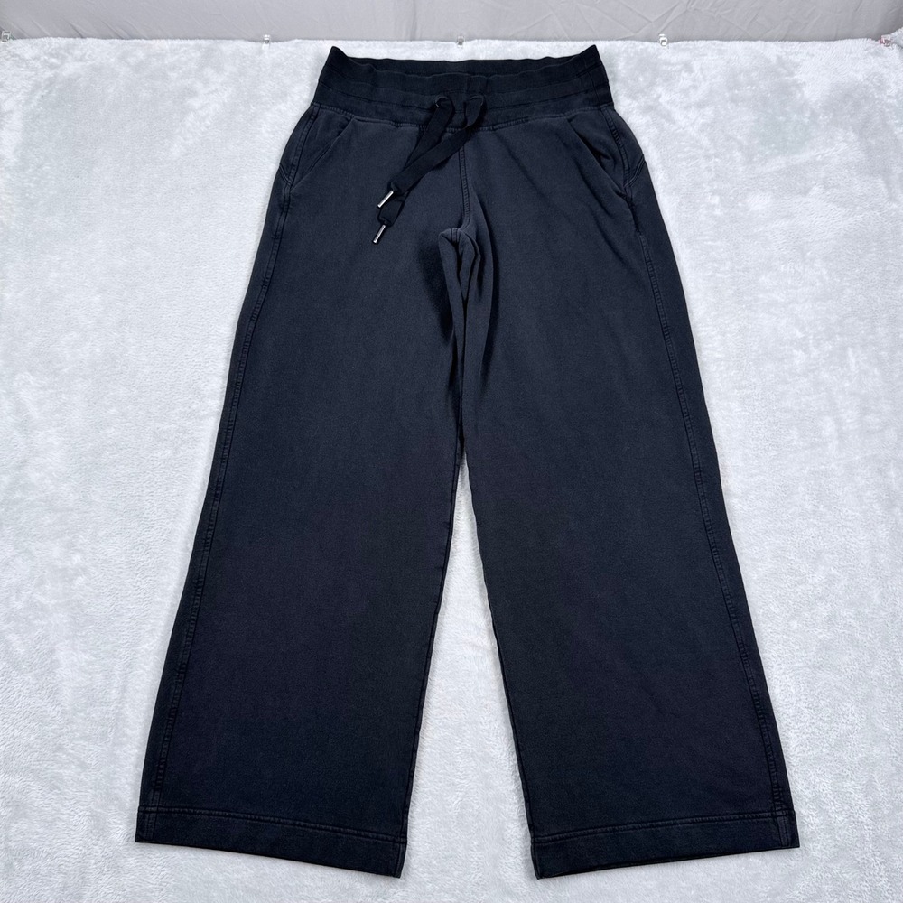 Athleta Balance Wide Leg Pants Women Small Petite SP Black Sweatpants Lounge